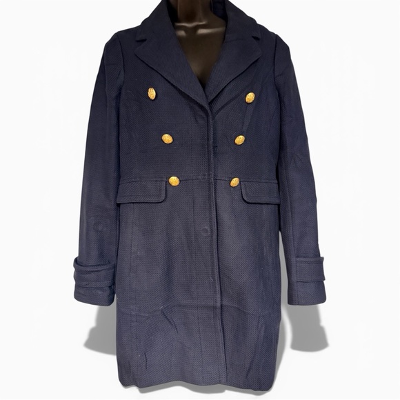 Banana Republic Jackets & Blazers - Banana Republic Navy Military Style Double-Breasted Cotton Peacoat – W-Med. NWOT